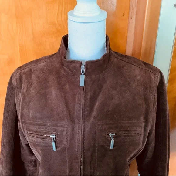 Ruff Hewn Suede Leather brown jacket - Picture 3 of 14